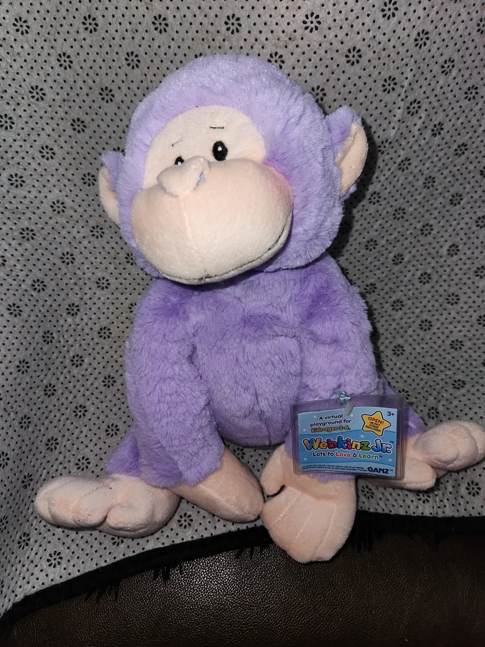 Webkinz Jr Purple Monkey Plush NWT - Sealed Unused Code (Rare)